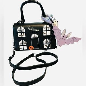 NWT Black Gothic Haunted House Themed Betsy Johnson Purse
